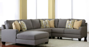 gray sectional sofa grey sectionals with chaise | chamberly alloy 4 piece modular sectional  fabric AHPBRJZ