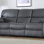 grey leather sofas beaumont grey leather recliner sofa 3 seater IYODWSX