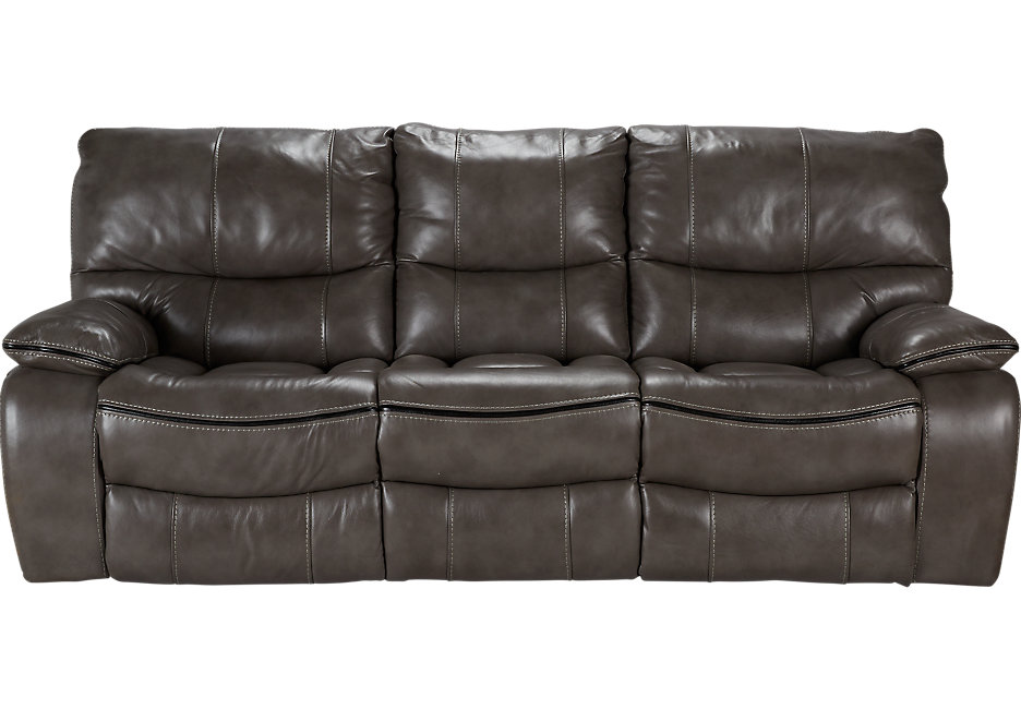 grey leather sofas cindy crawford home gianna gray leather reclining sofa - leather sofas (gray ) NJRFAXW