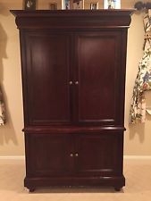 hekman tv armoire stained wood 80 STRKEMB