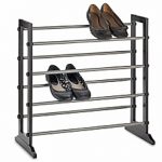 image of 4-tier expandable shoe rack in mahogany GZOLUCX