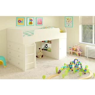 kids loft beds ameriwood home elements white loft bed with dresser and toy box bookcase by ABFLKUL