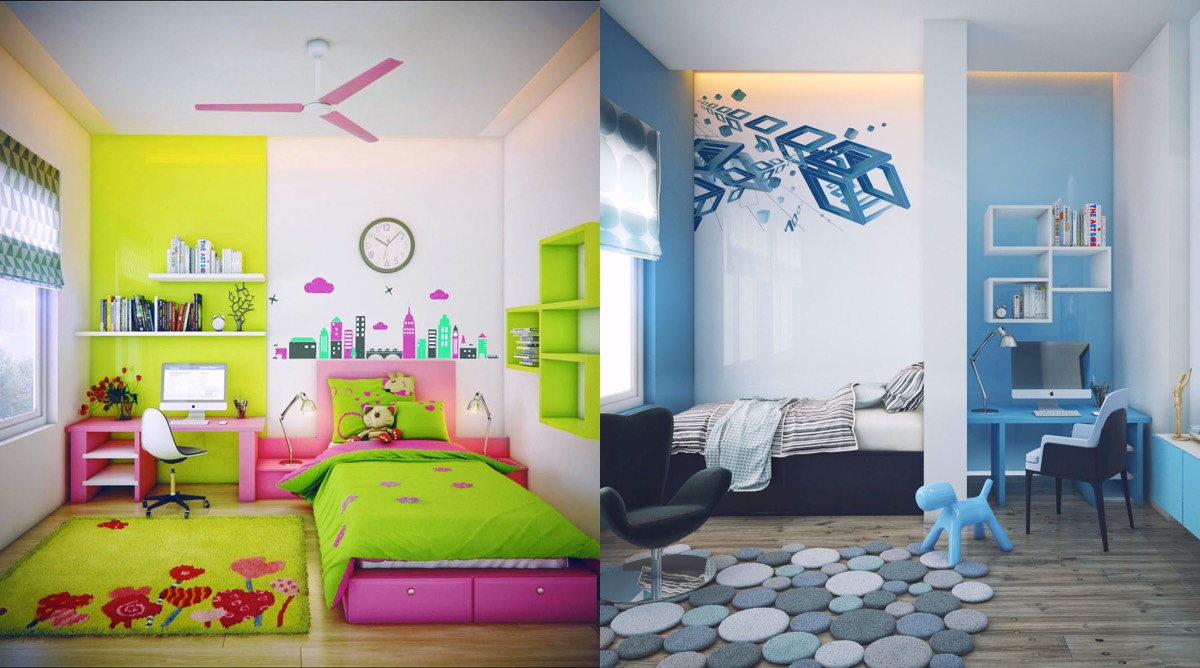 Kids Room super-colorful bedroom ideas for kids and teens EWUNGBX