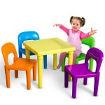 Kids table and chairs oxgord kids table and chairs play set for toddler child toy activity ACMSUFZ