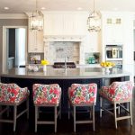 kitchen bar stools ... view in gallery the bold floral print on the bar stools ... DOIFVZQ