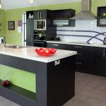 kitchen colour completed kitchen with dark cabinetry and coloured accents | the kitchen  design FTSDIIN