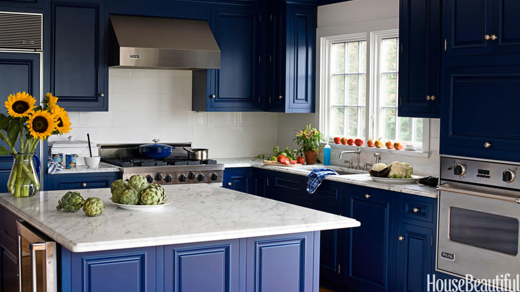 kitchen paint ideas midnight blue kitchen island ZICTUVH