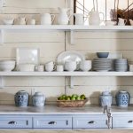 kitchen shelves 7: itu0027s a budget-friendly solution. country kitchen features charming open  shelving BOFPMQZ