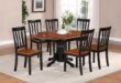 kitchen tables sets details about 7-pc oval dinette kitchen dining set table w/ 6 wood seat NKCTGRM