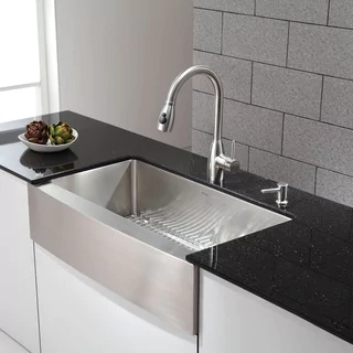 kraus 36 inch farmhouse single bowl stainless steel kitchen sink with  noisedefend DXECTVM