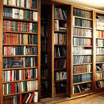 large bookcase sliding door bookcase design, three row shelving, space saving design ideas QMBRPRP