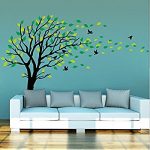 large dark and green tree blowing in the wind tree wall decals wall HNGBRIL