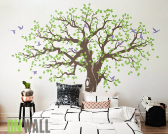 large family tree wall decal, nursery tree wall decals, tree mural, vinyl EMJNXDA