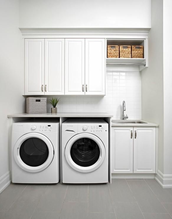 laundry room cabinets white modern laundry room features raised panel cabinets over an enclosed  washer XPXMXLK