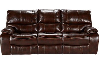 leather sofas cindy crawford home gianna brown leather reclining sofa POGGBVZ