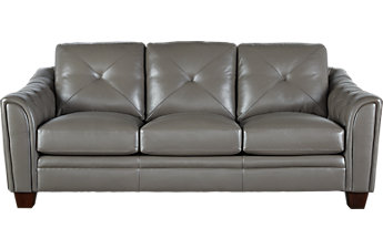 leather sofas cindy crawford home marcella gray leather sofa EMUGFLC