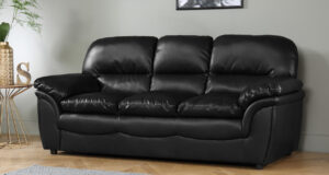 leather sofas rochester black leather 3 seater sofa PKDQJNV