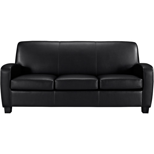 mainstays faux leather sofa, black - walmart.com BNFLDBV