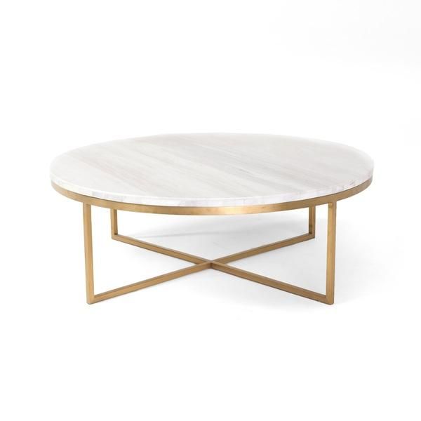 marble coffee table white round marble gold base coffee table PQRZMNZ