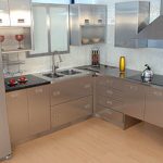 metal kitchen cabinets and appliances made of stainless steel EGXQNWI