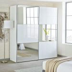 mirror wardrobe loft two door sliding wardrobe white glass with mirror EYJHPQI