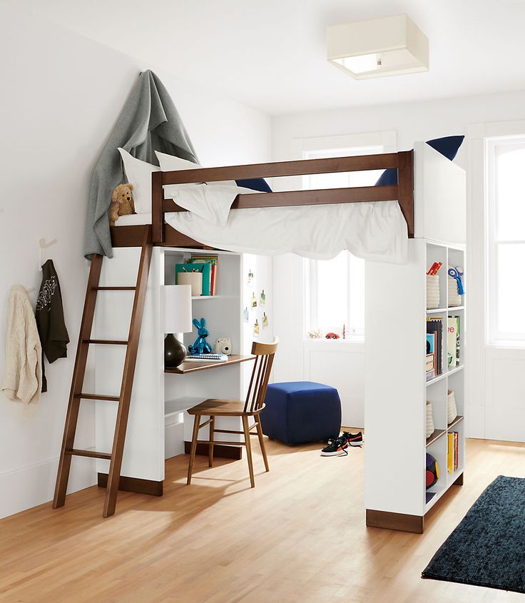 moda loft beds with desk and bookcase options BPWMLRS