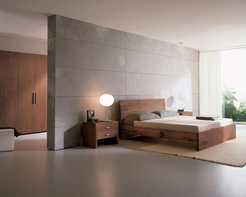 modern bedroom minimalist bedroom photo in philadelphia with gray walls PFNOALN