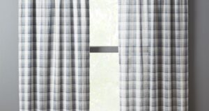 modern curtains pin it navy-white plaid curtain panel DVETKQO