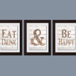 modern kitchen wall art, shabby chic wall art, eat and drink and be SHUUNLY