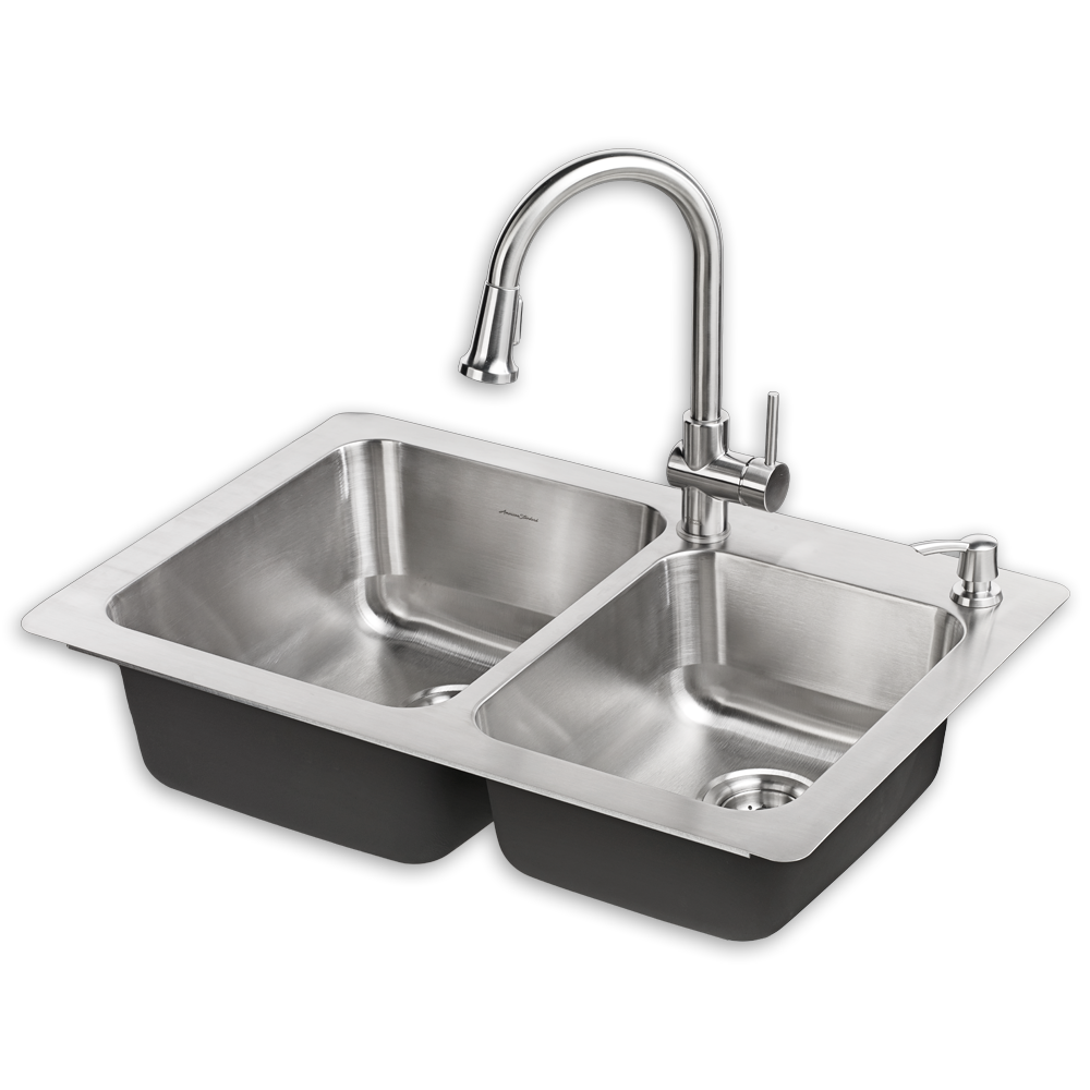 montvale 33 x 22 kitchen sink with faucet - american standard QGHHMEF