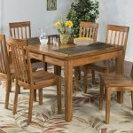 oak dining sets arizona rustic oak slate top dining table set w/ 6 chairs YXXXFUF