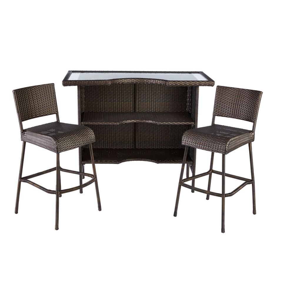 Outdoor bar set beverly 3-piece patio bar set GSFXWRC