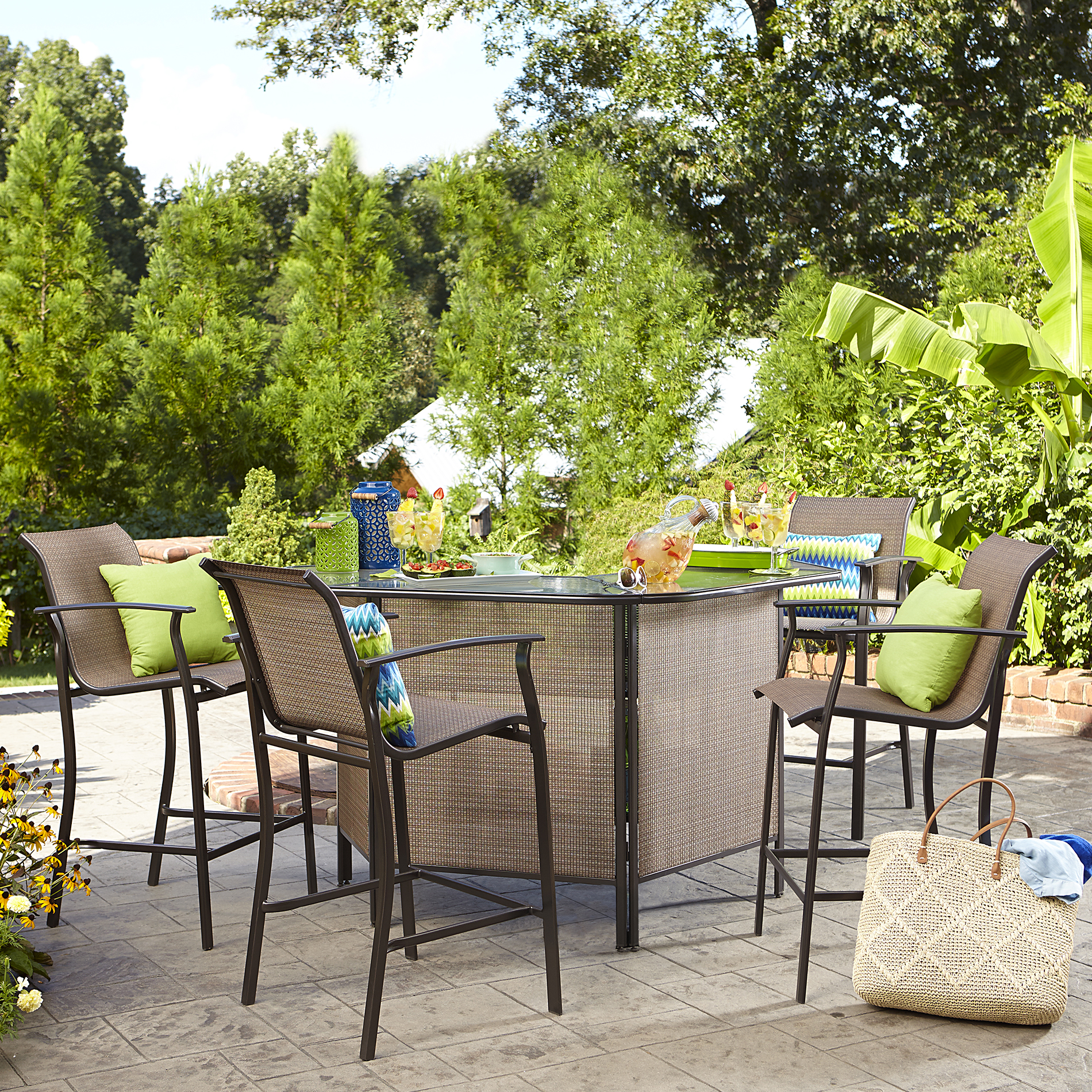 Outdoor bar set garden oasis harrison 5-piece outdoor bar set in tan - sears EAAMMDU