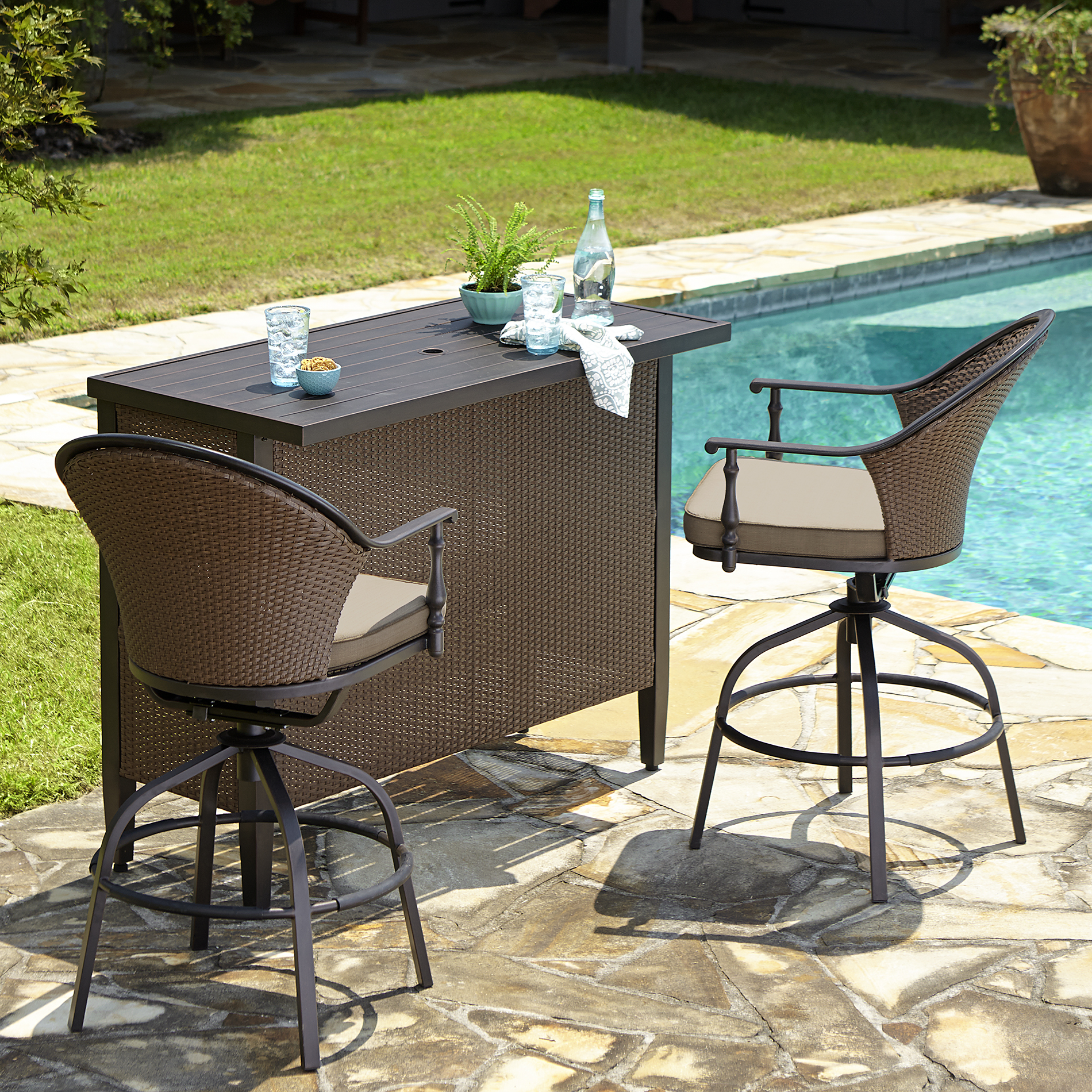 Outdoor bar set mason green somerville 3 piece bar set* limited availability XGIKOUV