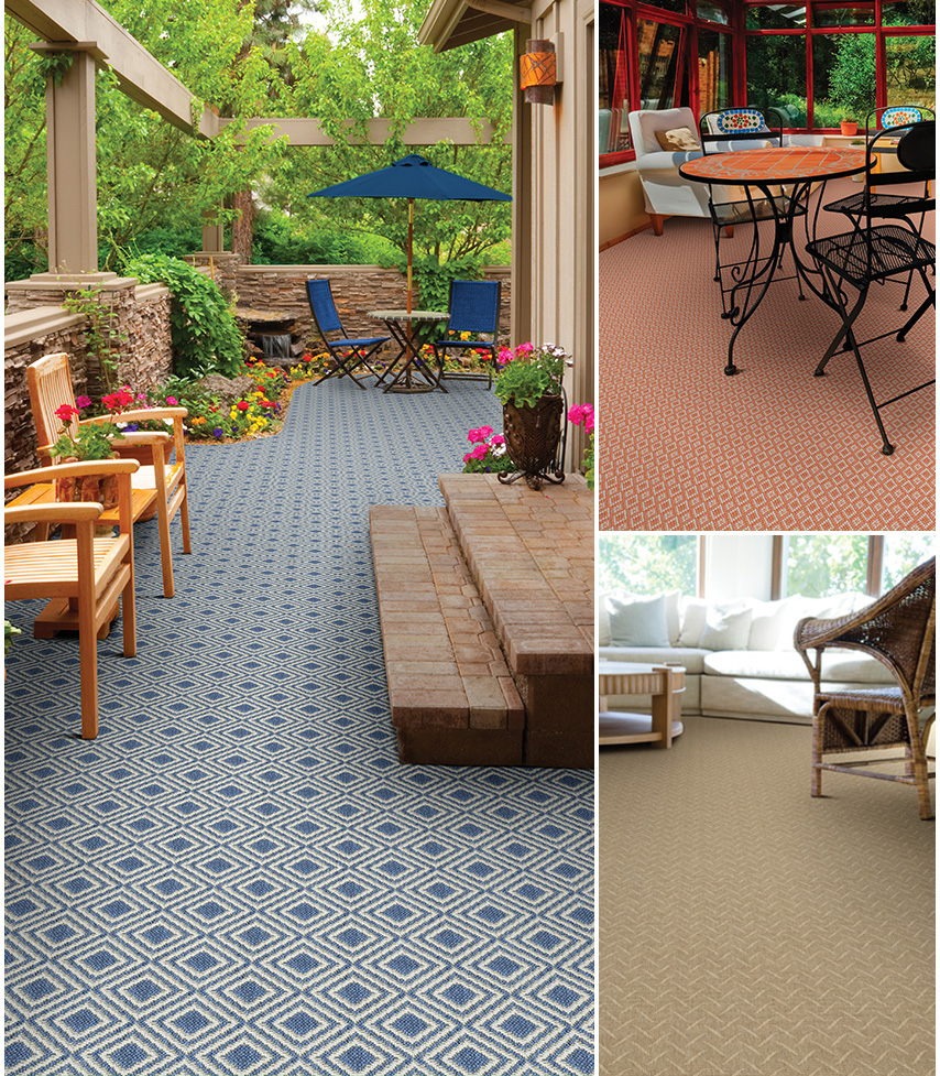 outdoor carpet stocked in a 13u00272u201d width for ease of installation, our indoor/outdoor  carpets KOFRUBV