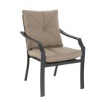outdoor chairs garden treasures vinehaven 4-count metal stackable patio dining chair with  cushion(s) CWCEAWY