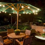outdoor patio lights under an umbrella. inexpensive party lights give patio ... IPOXLAZ