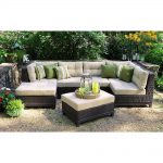 outdoor sectional hillborough 4-piece all-weather wicker patio sectional with sunbrella fabric NNZBNKI