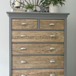 painted furniture ideas dresser makeover - natural wooden drawers with upcycled grey painted outer  frame- YZTHEDG