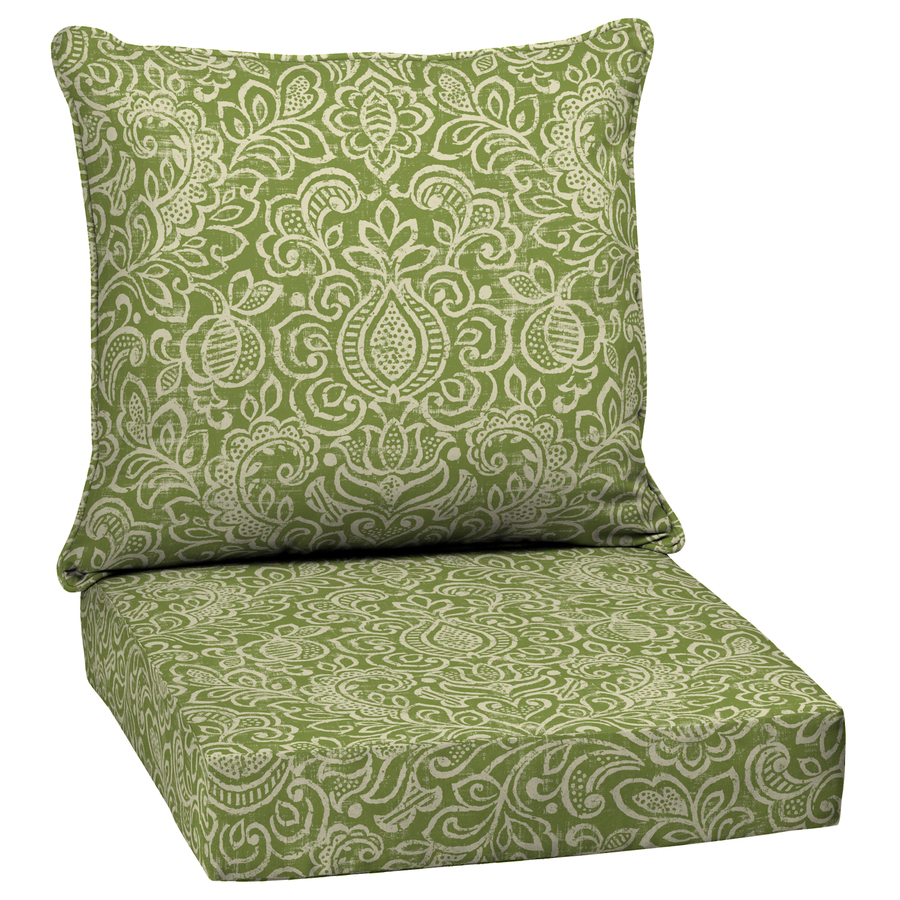 patio chair cushions garden treasures green stencil glenlee damask deep seat patio chair cushion  for APXMXQQ