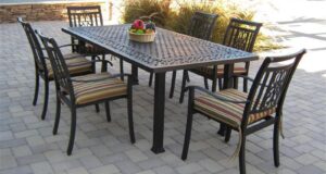patio table and chairs ... 7 piece patio dining set: outstanding patio table and chair sets ... ZAAVJRB