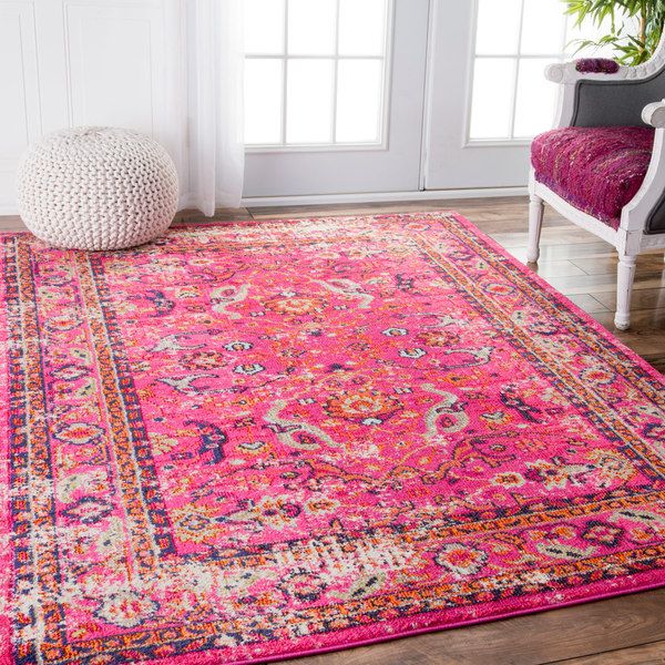 pink rugs 237.99 (5x7) nuloom traditional vintage floral distressed pink rug (5u00273 x BQUWWBP