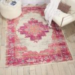 pink rugs bethesda ivory/fuchsia indoor area rug XVGHJVS