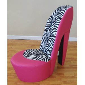pink u0026 zebra stiletto / shoe / high heel chair animal print CKOSREH