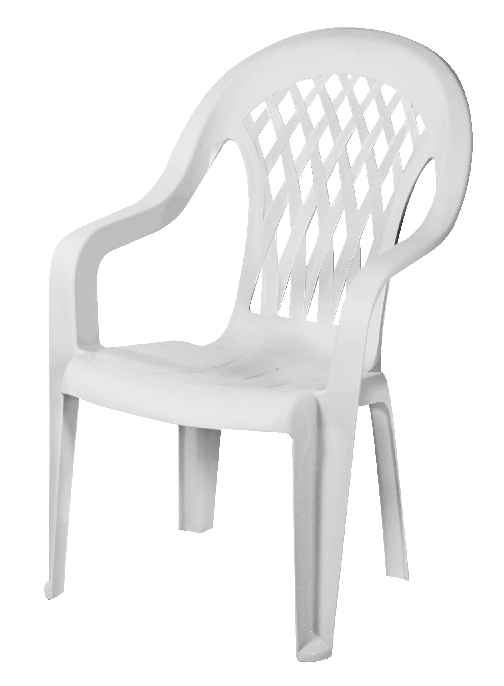 plastic patio chairs gracious living lattice high back chair- white LWICVHX