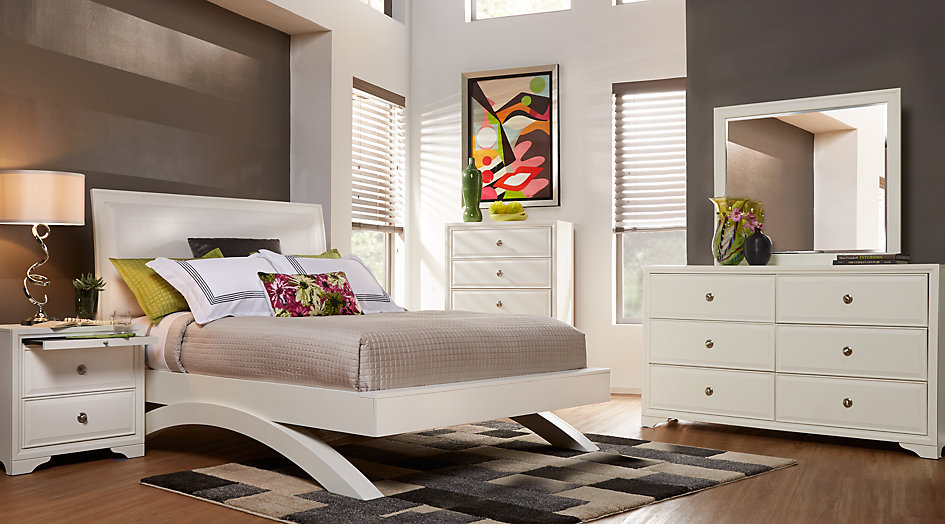 queen bedroom sets belcourt white 5 pc queen platform bedroom from furniture PVJRRES