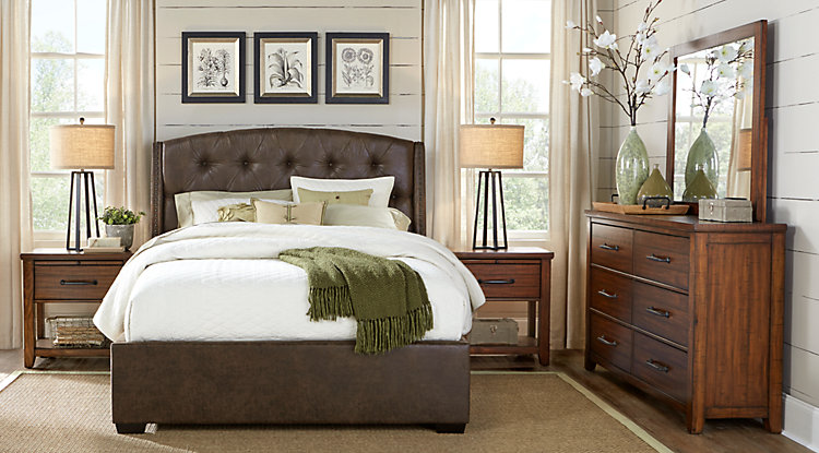 queen bedroom sets urban plains brown 5 pc queen upholstered bedroom ETJPMQQ