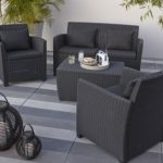 rattan effect garden furniture elsa rattan effect 4 seater coffee set, 5397007154085 HYVZDKI