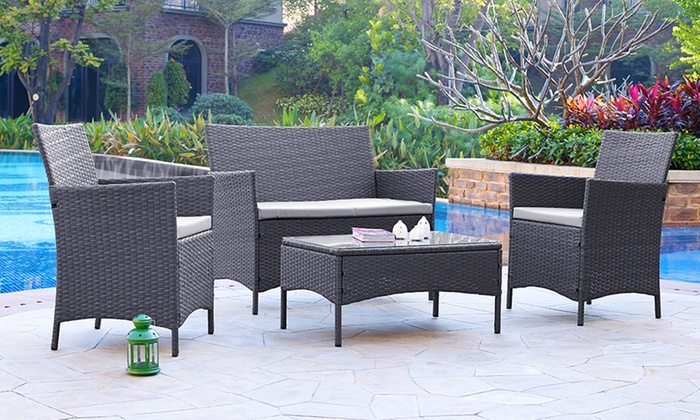 rattan effect garden furniture rattan garden furniture set | groupon goods LBWIGML