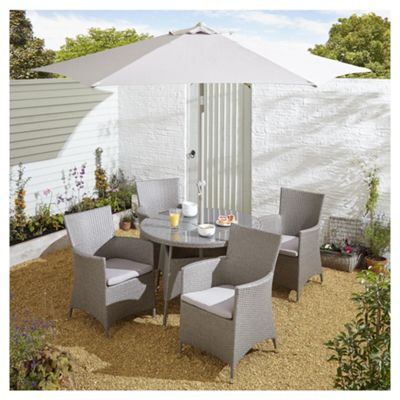 rattan effect garden furniture tesco san marino 6 piece rattan round garden dining set, grey CLJTXML